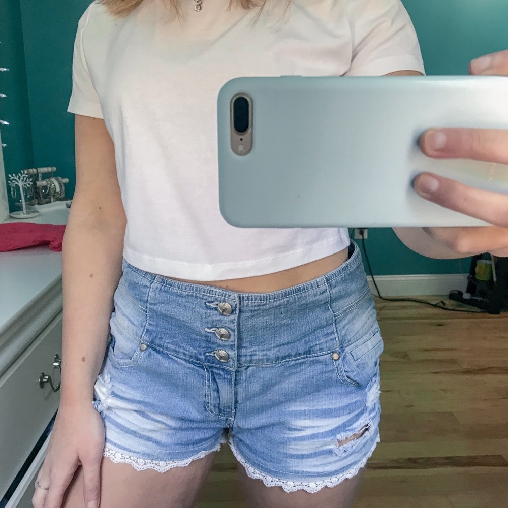 High Waisted Denim Shorts